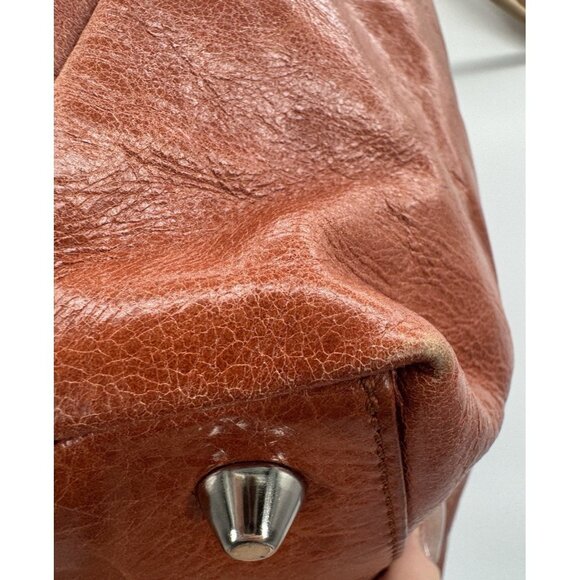 Vintage Hobo Womens Tawny Brown Leather Shoulder Bag Minimalist Boho Retro Indie - Picture 8 of 16